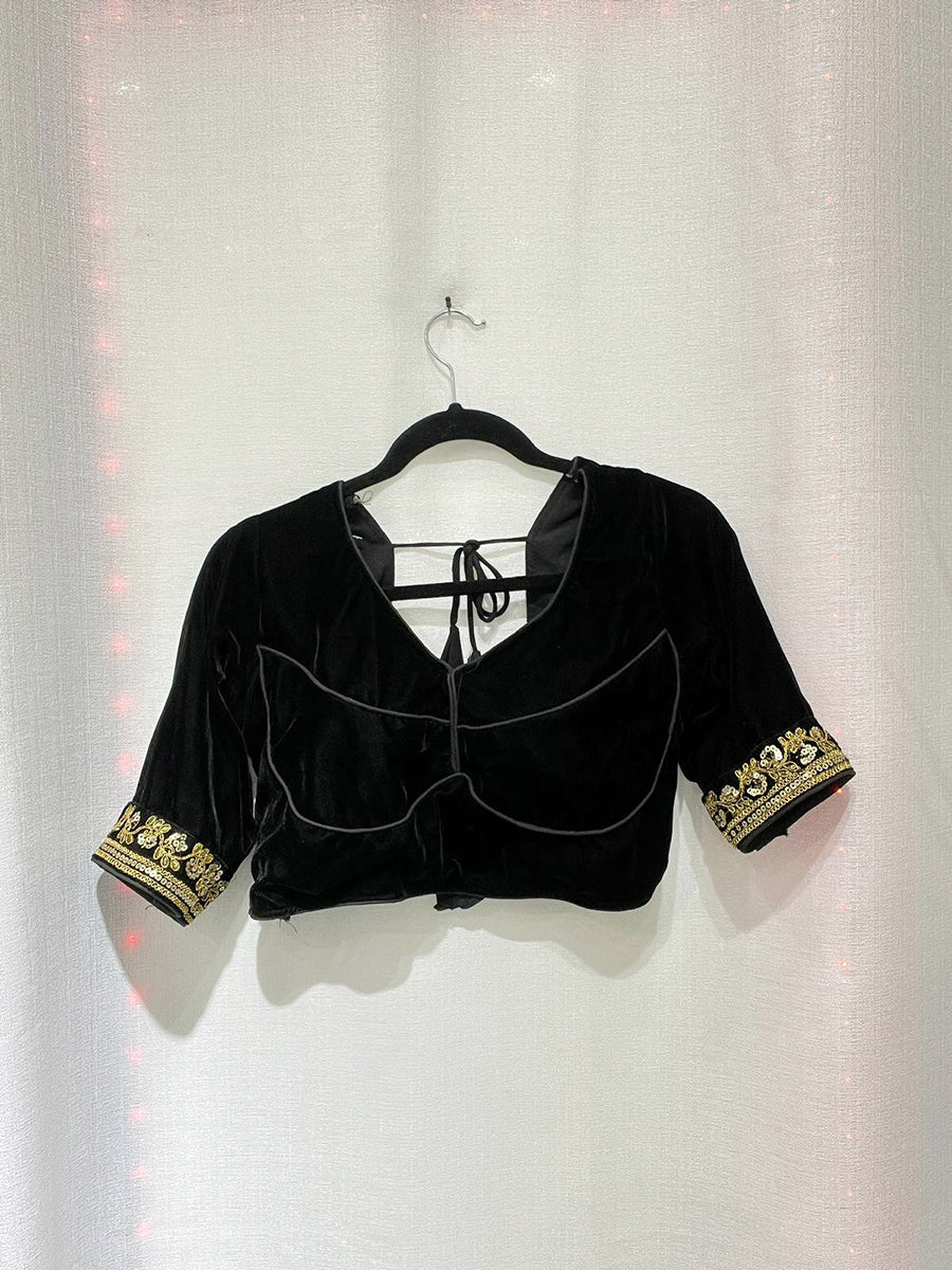 Velvet Black Blouse-RM